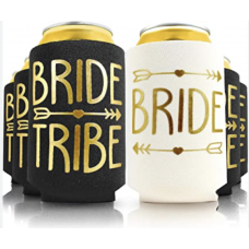 Can Cooler Set - Bride Tribe with Arrow Black and Bride White (11 pack)